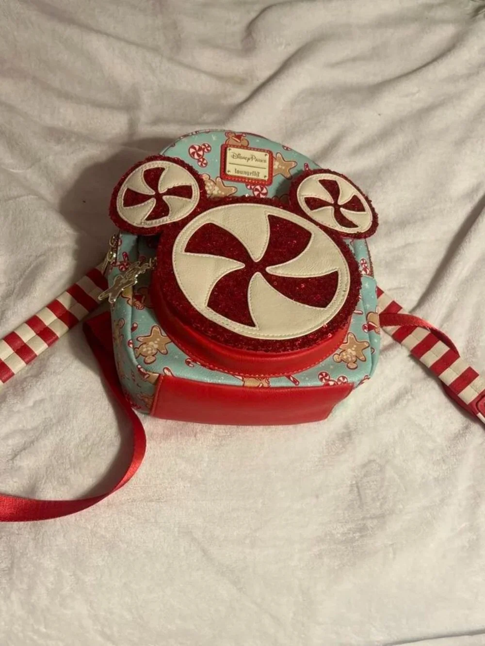 Disney Parks x Loungefly Mickey Peppermint Gingerbread Mini Backpack
